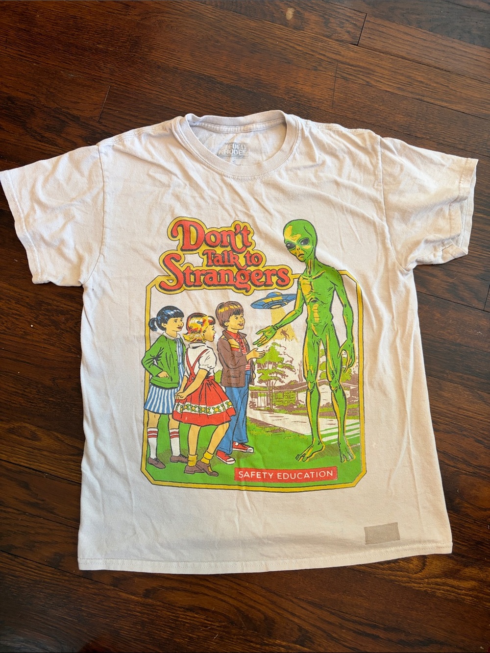 Vintage Don't Talk to Strangers  Graphic Tee - White/Green size M